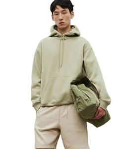 Sweat Homme Vert Pistache 100% Coton Personnalisable OEM ODM Coupe Ample Manches Longues Épaule Kangourou Imprimé Poche Kangourou - Product Image 1