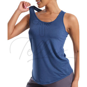 Hot Sale Short Women's Sporty Tank Tops Quick Dry Breathable with Front Logo and Custom Colors - Product Image 2