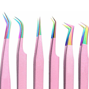 Pinces à épiler en acier inoxydable à pointe fine de qualité supérieure pour extensions de cils, vente en gros OEM, logo de marque personnalisé pour cils - Product Image 5
