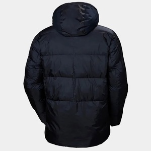 Veste d'hiver à capuche pour homme, rembourrage épais en polyester, coupe-vent, fermeture éclair, couleur unie, coupe classique - Product Image 2