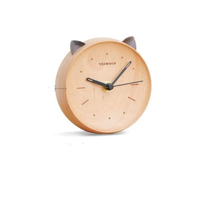 Animal Design Beech Wooden Table <b>Clock</b> Lovely Non Ticking Children's Desktop <b>Clock</b> - Product Image 1