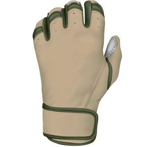 Gants de frappeur de baseball en cuir à manchette courte pour première base, avec sangle de poignet réglable et prise souple pour un mouvement de frappe fluide - Product Image 4