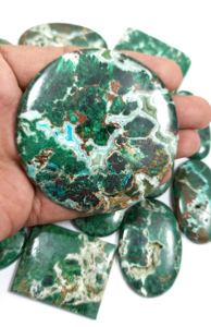 High Quality Loose Natural Australian Malachite Druzy Gemstone Mix Shape Cabochon Green for Jewelry Making Wholesale Gems - Product Image 4