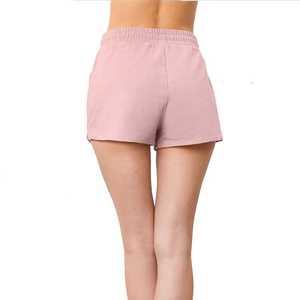 2026 Custom High Quality Plus Size Women's Shorts Set Comfortable Breathable <b>Plain</b> Dyed Promotional Shorts - Product Image 2