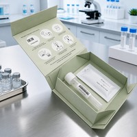 Caja de Regalo Plegable con Cierre Magnético, Impresión Interna Mate en Verde Salvia, Personalizable con Logotipo, para Kits de Muestras Médicas y de Bienestar