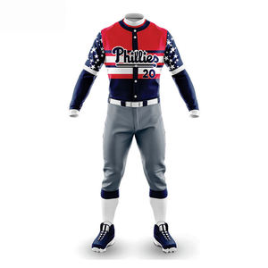 Tenue d'équipe de baseball personnalisée pour adultes – Maillot et pantalon durables, respirants, anti-humidité, protection UV UPF 50 – Vêtements de sport d'été - Product Image 1
