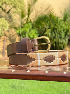 Ceinture en cuir vintage style polo, avec boucle en laiton robuste, pour hommes et femmes, LBP-0020 - Product Image 3