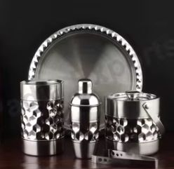 Classic Diamond Design Cocktail <b>Bar</b> Tool Set for Perfect <b>Drink</b> Preparation - Product Image 2