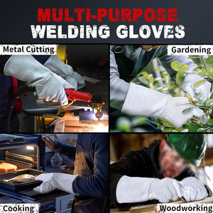 Heavy Duty Reinforced Men's Leather Work <b>Gloves</b> 100% Breathable Top Quality Safety Work <b>Gloves</b> For Sale - Product Image 5