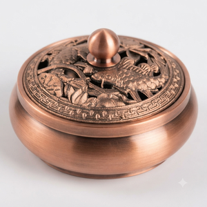 Hanging Brass Incense <b>Burner</b> Lattice Design Traditional Indian Dhoop Dani Aromatic Use Eco-Friendly All-Season Home Living Room - Product Image 6