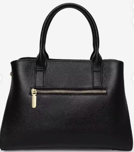 Sac fourre-tout noir à motif géométrique pour femme, avec décoration métallique, fermeture éclair tendance, poignée unique, durable, imperméable, pour usage quotidien - Product Image 5