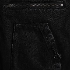 Men's <b>Black</b> Denim <b>Jacket</b> with Zipper Closure Solid Color Hooded Design 100% Polyester Woven Fabric Men's <b>Jeans</b> <b>Jacket</b> Bulk Order - Product Image 3