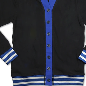 Cárdigan de Punto a Rayas Negro para Hombre ZPB, Suéter de Algodón y Lana con Letras Griegas Personalizadas OEM, Transpirable, Informal, Ropa Universitaria de Invierno - Product Image 3