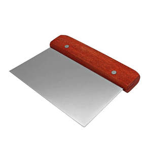 Cake <b>Scraper</b> Stainless Steel Blade Wood Handle Cake Smoother Icing <b>Scraper</b> Baking Decorating Tool Durable Reusable - Product Image 1