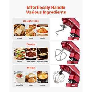 Impastatrice Elettrica da 660W con Ciotola in Acciaio Inox da 8,2QT, 6+ Velocità e Funzione Pulse, Mixer da Cucina per Impasti e Alimenti per Panifici - Product Image 2