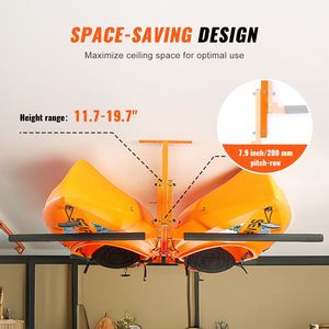Supporto da Soffitto Regolabile per Kayak 2-in-1, Porta Canoa e SUP, Mensola Sospesa per Garage - Product Image 6