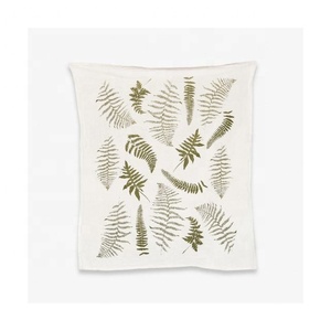 100% algodón orgánico de secado rápido respetuoso con el Medio Ambiente Medio blanco hierbas bordado Diseño GOTS certificado Hotel uso Golf harina saco toalla - Product Image 3