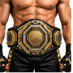 Ceinture de championnat unisexe personnalisée en quartz rose pour équipes, lutte, boxe, MMA, avec plaques métalliques, logo personnalisé, OEM, 2,2 m, 50 mm, droite - Product Image 1