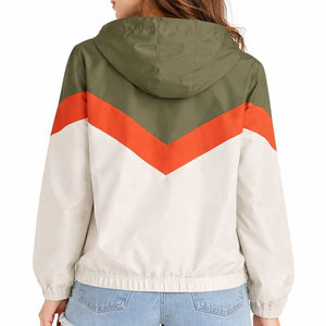 Top Quality Women Nylon Windbreaker <b>Jacket</b> New Fashion Color Block <b>Long</b> Sleeve Winter Wear Full Zipper Windproof Hooded <b>Jacket</b> - Product Image 3