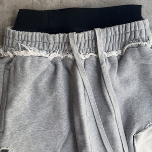 Pantalones deportivos anchos de doble cintura con efecto desgastado, 100% algodón, para mujer, estilo urbano, OEM, venta al por mayor, Glory Custom - Product Image 2