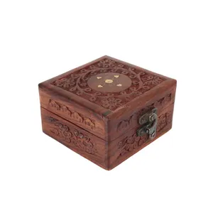 Boîte de rangement moderne en bois sculpté, écologique, pour bijoux et outils, pour hommes et femmes, par UNIVERSAL OVERSEAS, modèle UO-WJB-0030 - Product Image 3