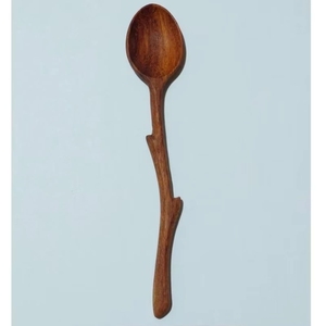 Vietnamese Handmade Three-Leaf Branch Wooden Spoon Decorative Kitchen Dining Eco-Friendly Utensil Wholesale OEM ODM - Product Image 2