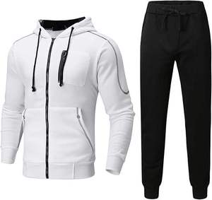 Survêtement à capuche bleu dégradé pour homme, coupe droite, longueur intégrale, respirant, 100 % polyester, poches latérales, fermeture éclair - Product Image 6