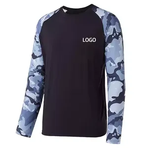 เสื้อยืดแขนยาวลายพรางสำหรับผู้ชาย สีเทา โพลีเอสเตอร์ แห้งเร็ว สไตล์ทหาร - Product Image 5