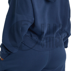 Sudadera con capucha extragrande para mujer, con cremallera completa, de algodón personalizado, estilo casual con hombros caídos - Product Image 5
