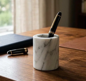 Good Quality <b>White</b> marble <b>Pen</b> Pencil holder Round Shape Office Promotional Gifted Crafts With Amazing price - Product Image 5