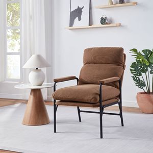Poltrona Reclinabile Moderna in Velluto a Coste con Schienale Regolabile, Comoda Poltrona Lounge con Struttura in Metallo per la Lettura - Product Image 1