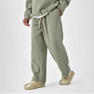 Nouveau pantalon de survêtement homme taille mi-haute en coton/polyester couleur unie, style ample avec 2 poches latérales, idéal pour le quotidien - Product Image 3