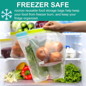 ถุงแกลลอนแบบใช้ซ้ำได้, ถุงเก็บอาหารปลอดสาร BPA, ถุงซิปล็อคซิลิโคนและพลาสติกแบบหนาพิเศษป้องกันการรั่วซึม - Product Image 4