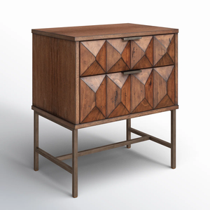 Table de chevet moderne et contemporaine en noyer foncé finition antique. Table de chevet durable pour la maison, la chambre, l'appartement, l'hôtel. - Product Image 2