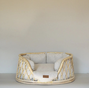 Nouveau style de maison en bois pour chien, mobilier d'extérieur et d'intérieur pour animaux de compagnie, lits en rotin faits à la main pour chiens avec coussins de matelas - Product Image 2