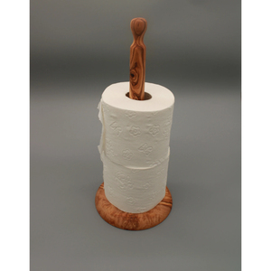 Handcrafted Premium Wooden Paper Towel Holder Stand Eco-Friendly Wood Tissue Roll Organizer For Kitchen & <b>Bathroom</b> Napkin Use - Product Image 1