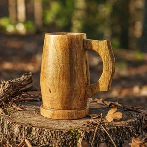 Handmade Wooden Coffee Mug Solid Wood Cup Natural Finish Rustic Design Eco Friendly <b>Drinkware</b> for Kitchen Dining - Product Image 1