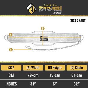 Ceinture de musculation en néoprène noire Farabi Sports, prête à être expédiée, équipement de fitness unisexe avec chaîne en acier réglable. - Product Image 5