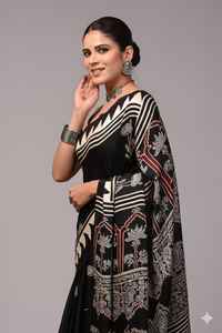 Sari en soie modal de haute qualité, tissu doux, vêtements ethniques indiens pour femmes - Product Image 4