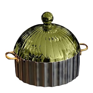 Factory Directly Supply Classic Arabic Metal Casserole With Glass Lid Dinner <b>Table</b> Serving Hot Pot - Product Image 2