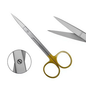 Tijeras Quirúrgicas Alemanas Premium TC Iris de 4.5 Pulgadas, Rectas, de Carburo de Tungsteno, para Microcirugía Dental, Manuales, con Certificación CE, de Acero Inoxidable - Product Image 1