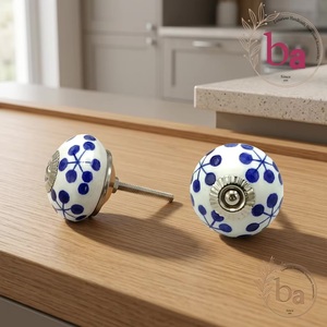 Ba Porcelain Cabinet <b>Knobs</b> Round Blue <b>White</b> Modern Design Kitchen Drawer Handle Durable Wardrobe Home Office - Product Image 3