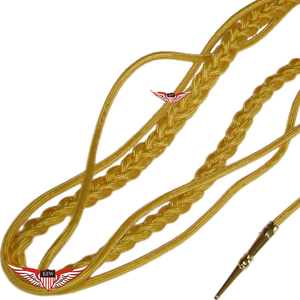 Gold <b>Braided</b> Parade Aiguillette Shoulder Uniform Aiguillette With Tips French Bullion wire aiguillettes - Product Image 2