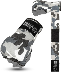 Gants de boxe d'entraînement en gel demi-doigts avec sangle longue pour poignet, pour hommes et femmes, équipement de karaté, fermeture auto-agrippante, protection - Product Image 2