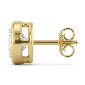 Pendientes de Oro Amarillo de 9K para Hombre con Diamante Cultivado en Laboratorio de Corte Redondo de 0.55CT, Estilo Solitario con Engaste de 4 Puntas, Joyería Fina Personalizada al por Mayor - Product Image 2