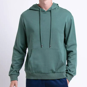 เสื้อฮู้ดขนแกะแบบเรียบ โลโก้ด้านหน้า สำหรับผู้ชาย ทรงปกติ สวมหัว มีฮู้ด ปรับแต่งได้ - Product Image 1