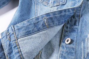<b>Custom</b> Women's Solid Pattern Casual Style Winter Season <b>Denim</b> Jeans Coats <b>Jacket</b> with Front Logo Finished Processing - Product Image 6