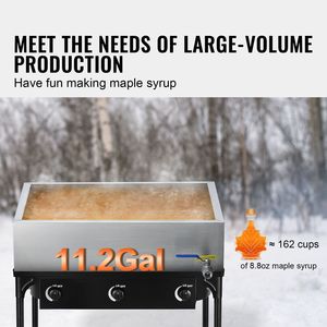 Evaporatore per Sciroppo d'Acero da 11,2 Galloni, Capacità 162 Tazze (8,8 oz), Design Piatto con 1 Valvola e 3 Metodi di Riscaldamento - Product Image 2