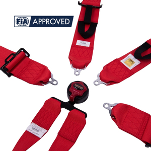 Arnés de Seguridad Deportivo Certificado por la FIA, Cinturón de Seguridad de Poliéster Rojo de 6 Puntos para Distribuidores de Cinturones de Seguridad de Carreras OEM ODM al por Mayor - Product Image 4