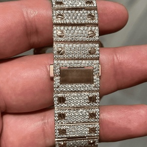Reloj Mecánico con Incrustaciones de Diamantes en Tono Oro Rosa, Esfera Cuadrada, Estilo Tourbillon, para un Look de Lujo - Product Image 4
